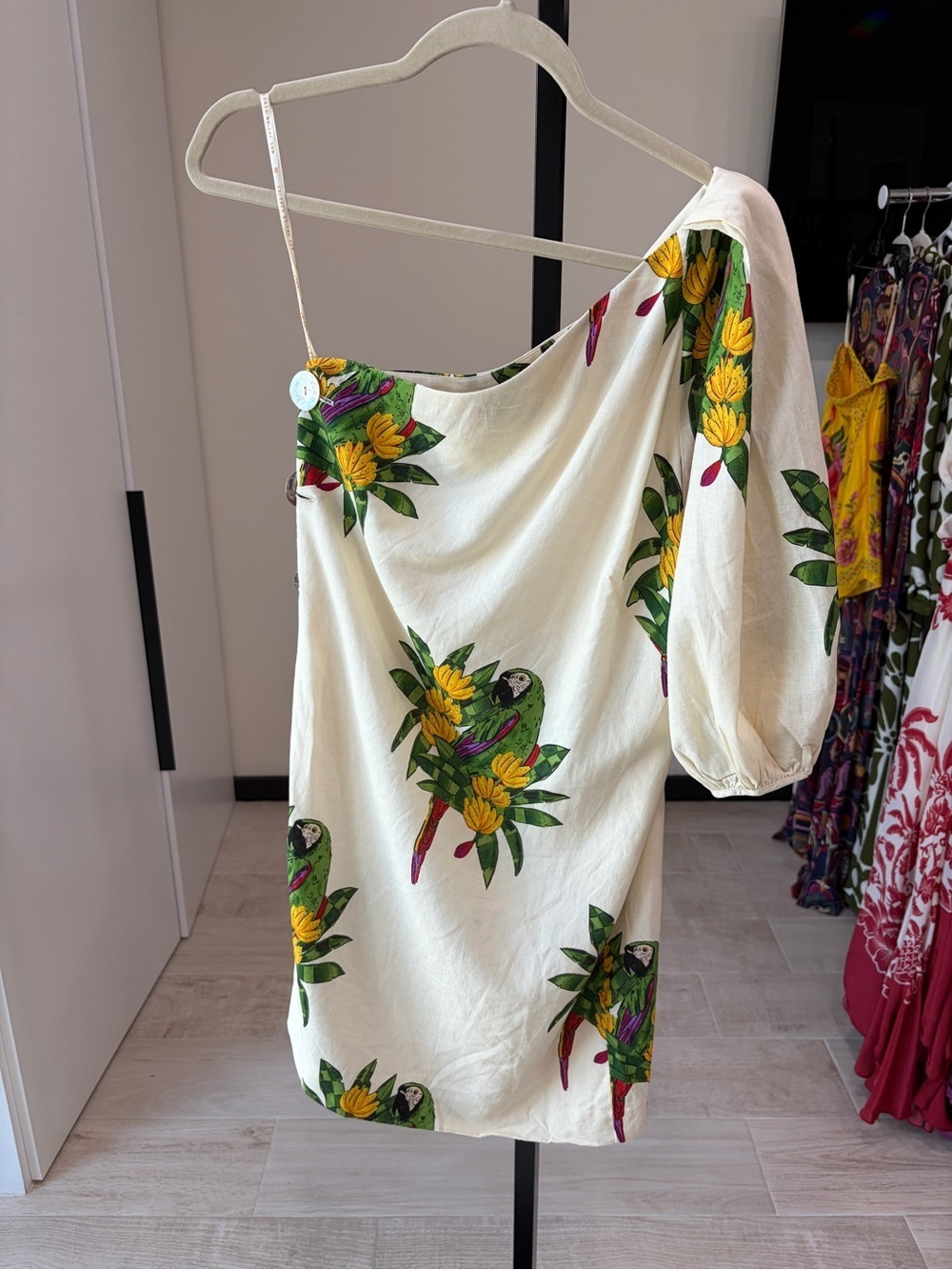 Farm Rio: Off-White Maracana Bird Mini Dress - Picture 5 of 12